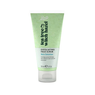 Boots Tea Tree Witch Hazel Exfoliating Face Scrub Skin Solution 150ml