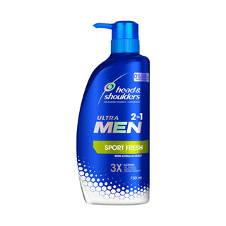 Head & Shoulders 2 In 1 Ultra Men Sports Fresh Anti Dandruff Shampoo & Conditioner 750ml