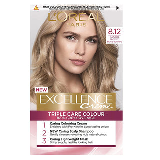 L'Oréal Paris  Excellence Permanent Hair Colour Creme 8.12  Natural Frosted Beige Blonde
