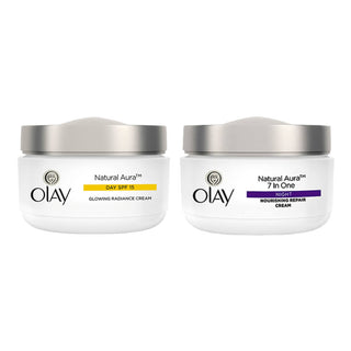 Olay Day Cream & Night Cream Natural Aura Nourishing Repair Cream 50g (Special Offer)