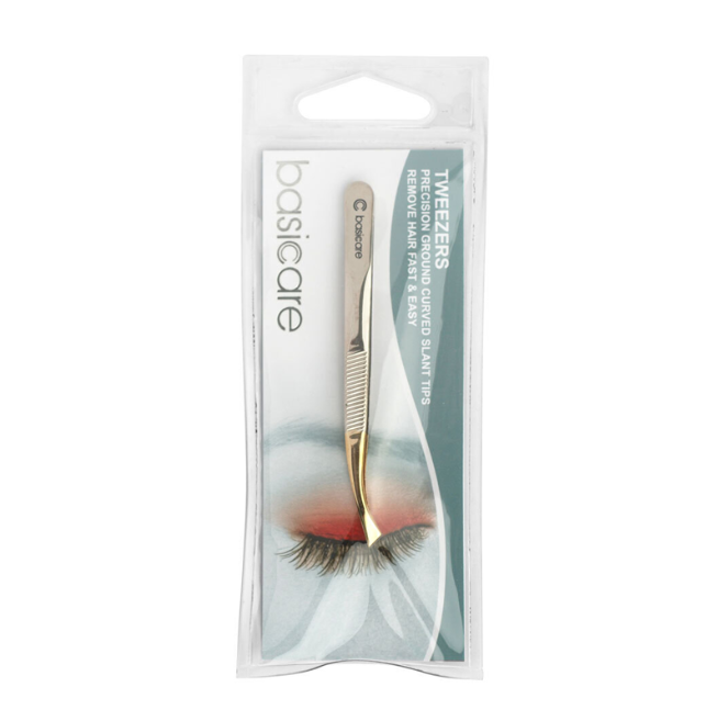Basicare Tweezers 1/2 Gold Blade 8.5cm Essentials.lk