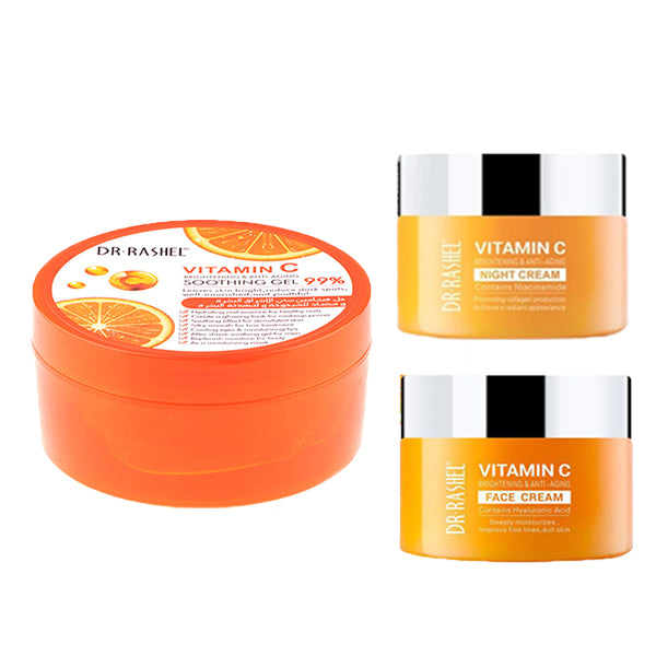Buy Dr Rashel Vitamin C Soothing Gel, Day Cream 50g & Night Cream 50g