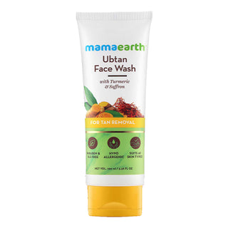 Mamaearth Ubtan Face Wash with Turmeric & Saffron for Tan Removal – 100ml