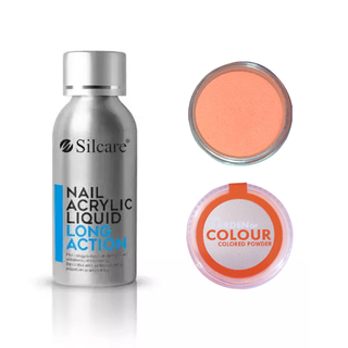 Silcare Garden of Colours - Nail Colored Powder 4g with Nail Acrylic Liquid - 50ml