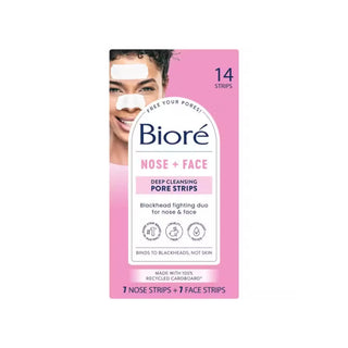 Biore Nose + Face Deep Cleansing Pore Strips 7 Nose Strips & 7 Face Strips - AU