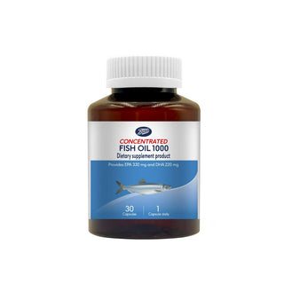 Boots Concentrated Fish Oil 1000 Dietary supplement 30 Capsules