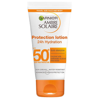 Garnier Ambre Solaire Ultra-Hydrating Travel Size Shea Butter Sun Protection Cream SPF50+