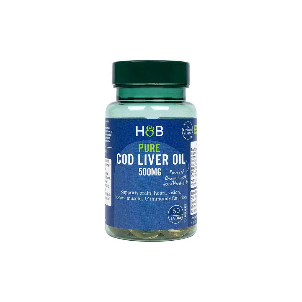 H&B Pure COD Eiver Oil 500mg 60 Capsules – Essentials.lk
