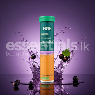 Holland & Barrett High Strength Effervescent Vit C & Zinc Blackcurrant Flavour 20 Tablets