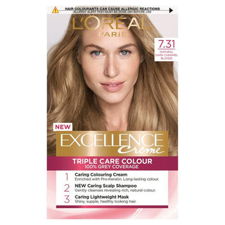 L'Oreal Excellence Permanent Hair Colour  7.31 Natural Dark Caramel Blonde