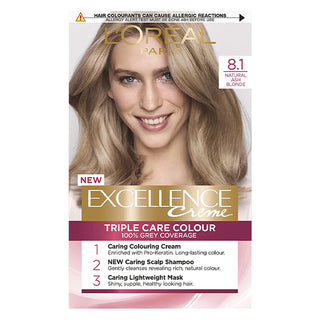 L'Oréal Paris  Excellence Permanent Hair Colour Creme 8.1  Natural Ash Blonde