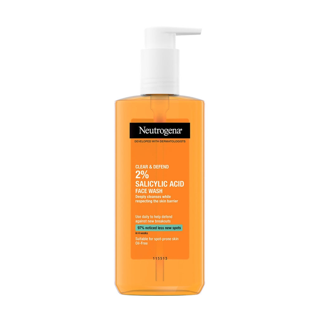 Neutrogena Clear & Defend 2 Salicylic Acid Face Wash 200ml Essentials.lk
