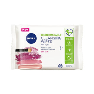 Nivea Biodegradable Cleansing Wipes Dry Skin 20 Wipes