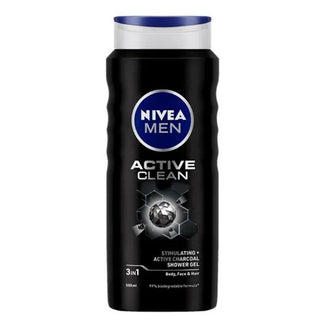Nivea Men Active Clean 3 In 1 Shower Gel With Active Charcoal 500ml