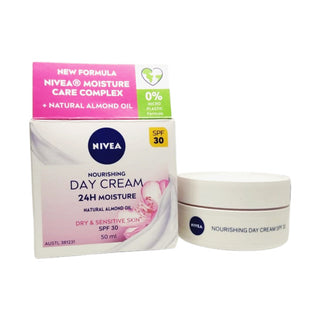 Nivea Nourishing Day Cream 24H Moisture For Dry & Sensitive Skin SPF30 50ml