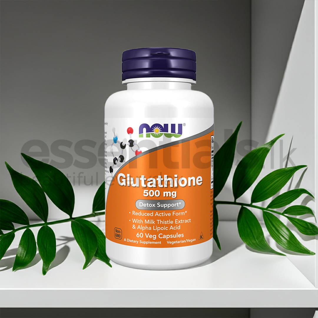 Now Glutathione 500mg 60 Veg Capsules Essentials.lk Now Glutathione 500mg 60 Veg Capsules Essentials.lk