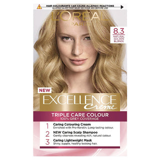 L'Oreal Excellence Permanent Hair Colour  8.3 Natural Golden Blonde