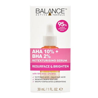 Balance Active Formula AHA 10% BHA 2% Retexturising Serum 30ml