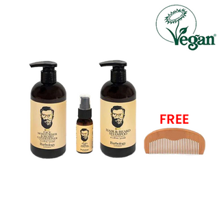 Barbology London Beard Shampoo, Conditioner & Oil with FREE Comb (Limited Offer!)
