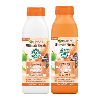Garnier Ultimate Blends Hair Food Papaya & Coconut Shampoo Conditioner For Damaged Hair 350 ml
