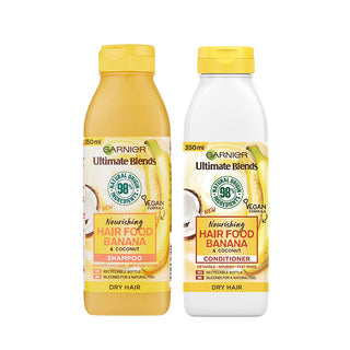 Garnier Ultimate Blends Nourishing Hair Food Banana & Coconut  Shampoo & Conditioner for Dry Hair 350ml