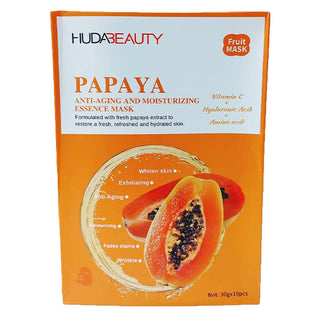 Huda Beauty Papaya Anti-Aging Moisturizing Essence Mask 5pcs