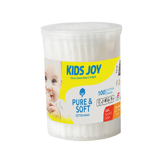 Kids Joy 100 Cotton Buds Plastic Cannister