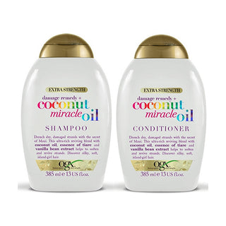 OGX Extra Strength Coconut Miracle Oil Shampoo & Conditioner 385ml Bundle pack