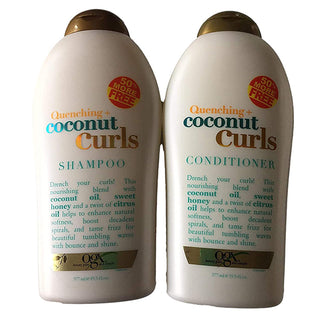 OGX Quenching Plus Coconut Curls  Shampoo & Conditioner Bundle 577ml with 50% FREE