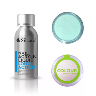Silcare Garden of Colours - Nail Colored Powder 4g with Nail Acrylic Liquid - 50ml