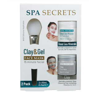 Spa Secrets Clay and Gel Face Mask Set 2 X 60ml