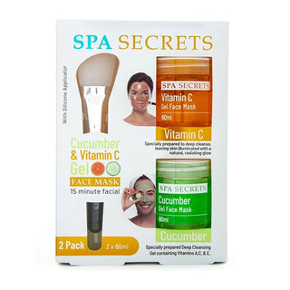 Spa Secrets Gel Face Mask Cucumber And Vitamin C 2 X 60ml